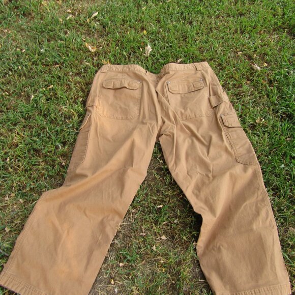 Men's Flex Fire Hose Cargo Work Carpenter Pants Tan Duluth Trading Co 50 x 30 - Picture 2 of 5